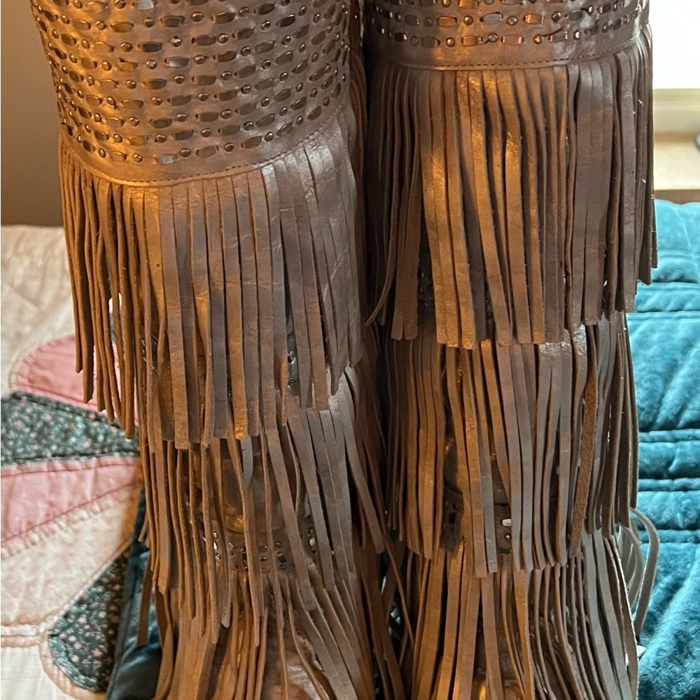 Old Gringo Silver Fringe Leather Boots